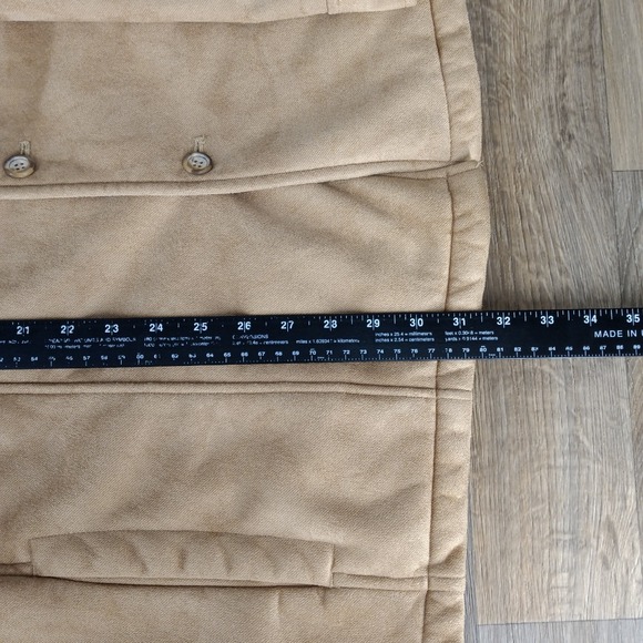 Claiborne Men's‎ Size XXL Beige Faux Suede Jacket Sherpa Lined Button Up Tan - Picture 8 of 9